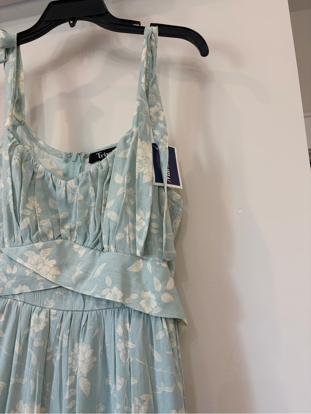 Trixxi Light Mint Maxi Dress with White Floral Print - Picture 4 of 5